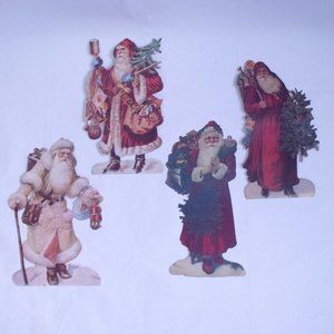 Old Print Factory Die Cut Santa Cards